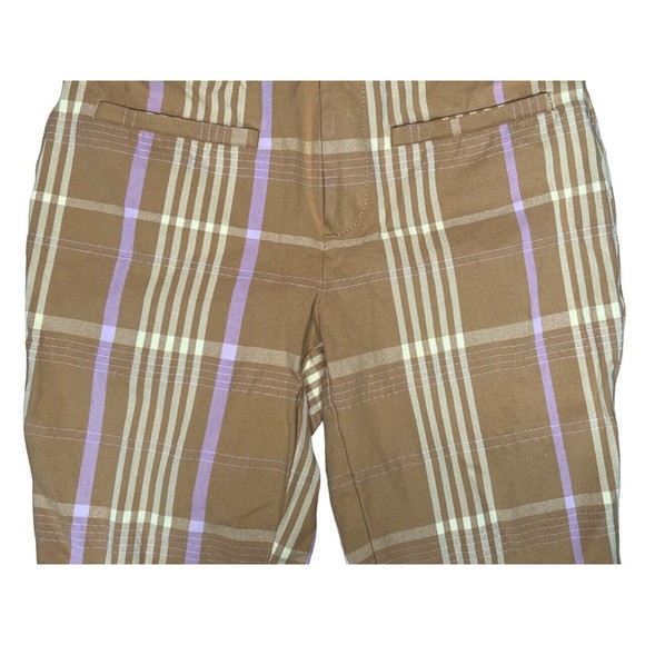 Anthropologie Yellow Plaid Boot Cut Pants - Picture 5 of 15